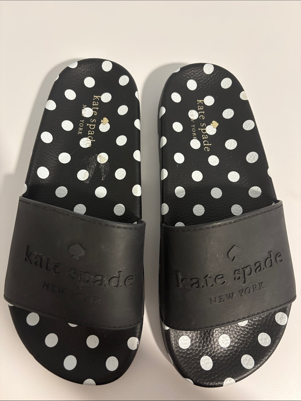 Kate Spade Women’s Black Polka Dot Slide Sandals Size 9-10